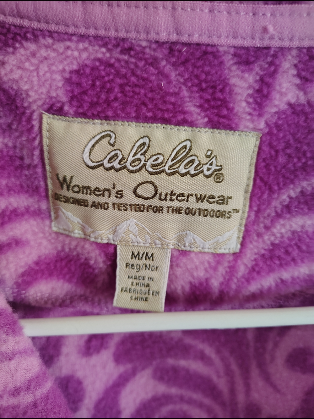 Cabela's Pink & Purple Patterned Fleece Zip-Up Jacket - Picture 4 of 4